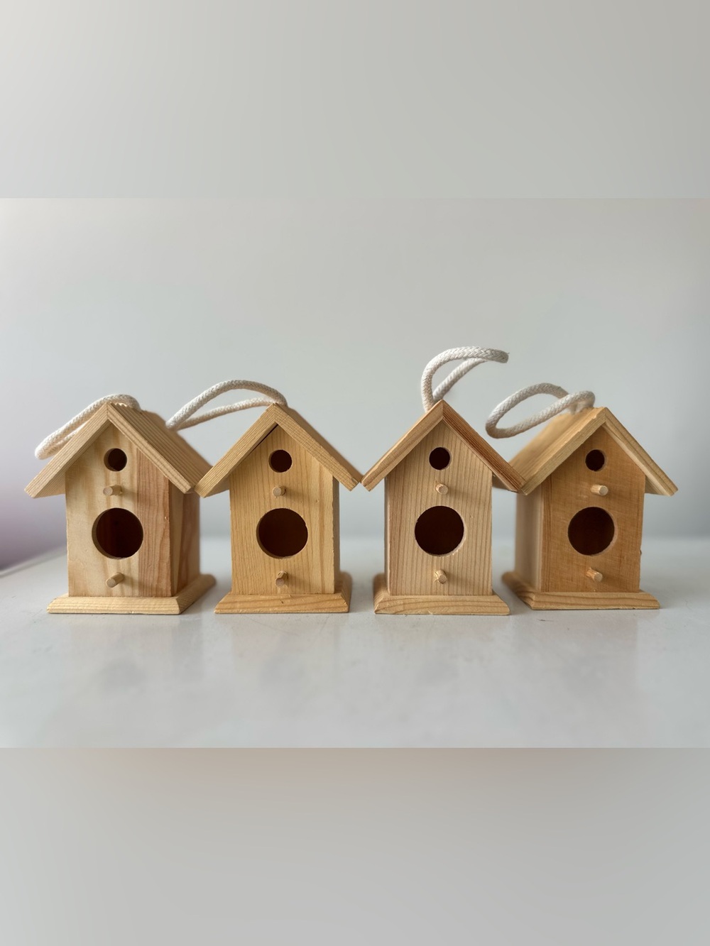 Park Lane Unfinished Wood Block Birdhouse Accent - Natural Light Wood